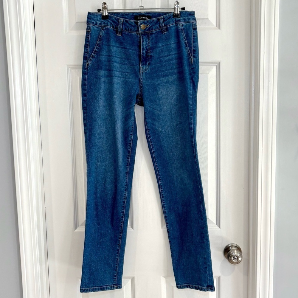 d. Jeans Skinny Straight Mid-Rise Med Wash Blue Denim Jeans Women Sz 6